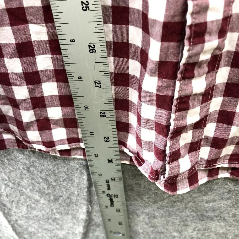 J. Crew Slim Fit Button Down Shirt Mens XL Long Sleeve‎ Red White Plaid